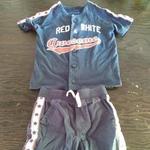 Boys Patriotic short set. Size 5T pre-owned